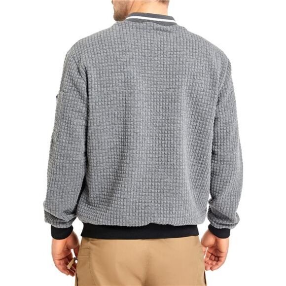 Mens Lightweight Jacket Casual Bomber Jacket Varsity Coat - Picture 4 of 6